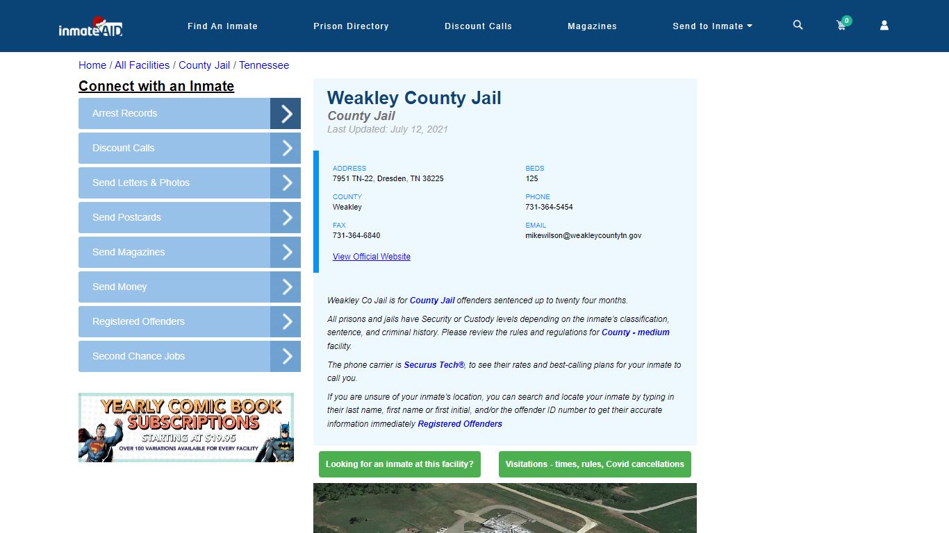 Weakley County Jail - Inmate Locator - Dresden, TN